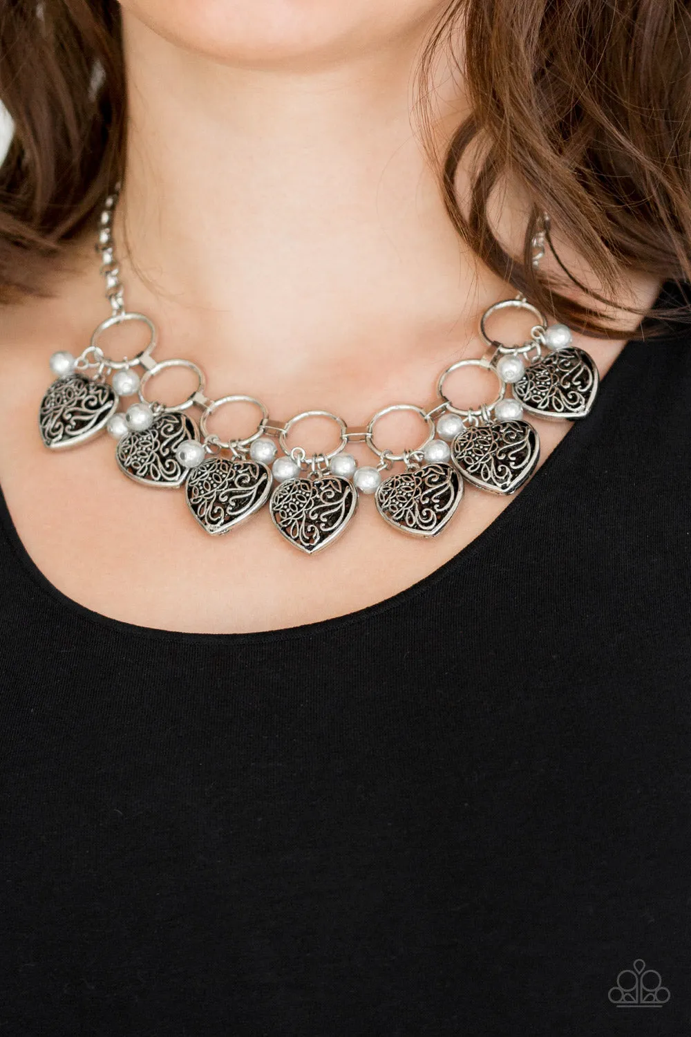 Paparazzi Very Valentine Silver Necklace Set