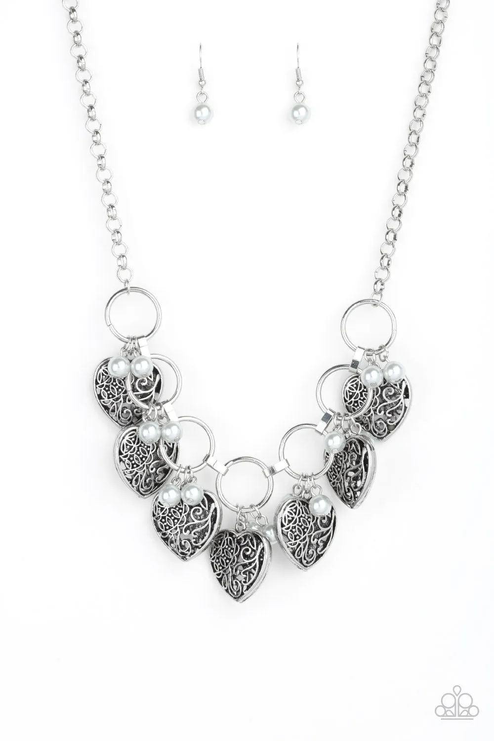 Paparazzi Very Valentine Silver Necklace Set