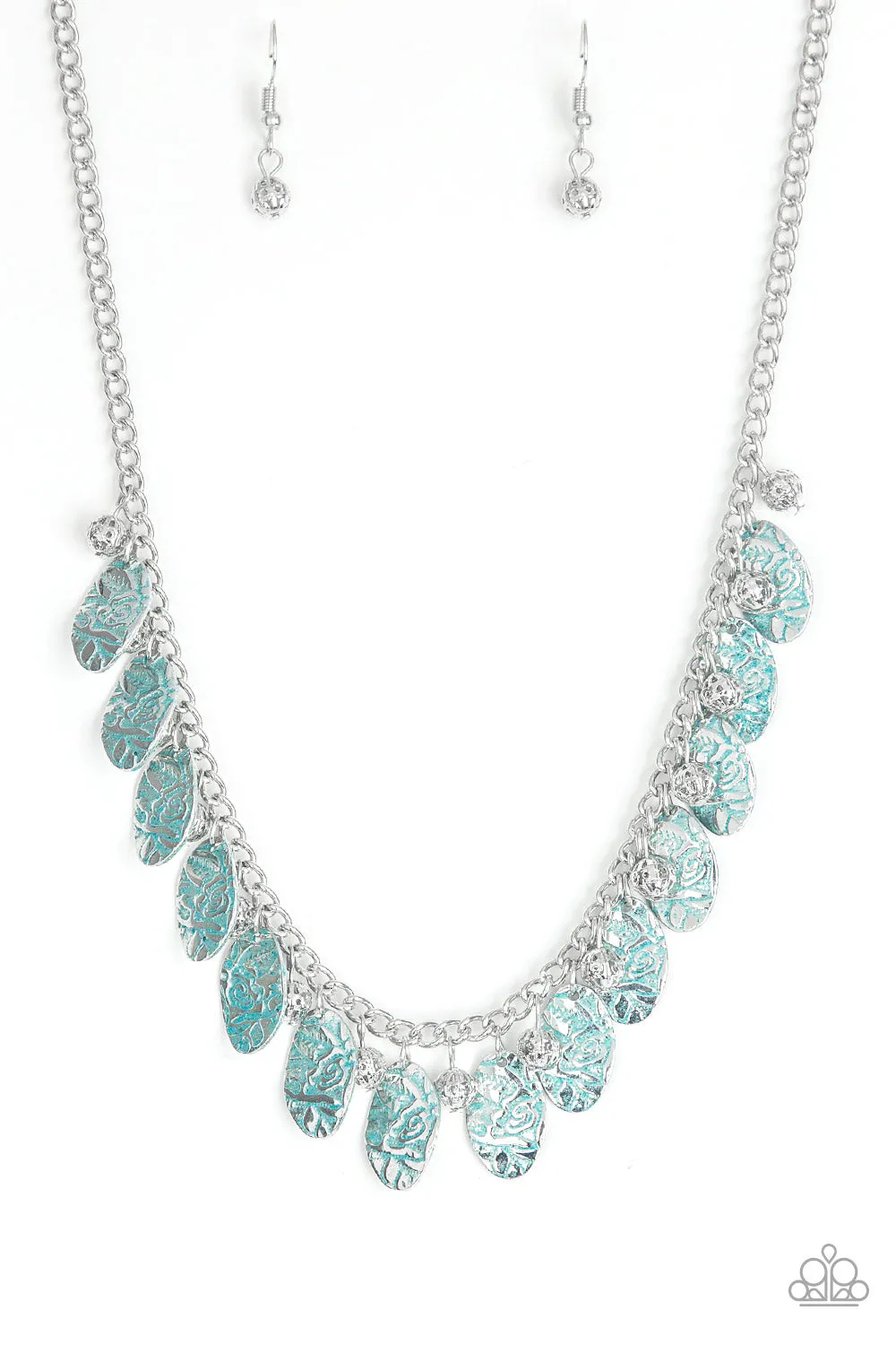 Paparazzi Vintage Gardens Blue Necklace Set