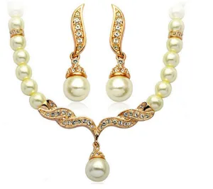 Pearl Necklace, Earrings, Bridal Jewelry Set