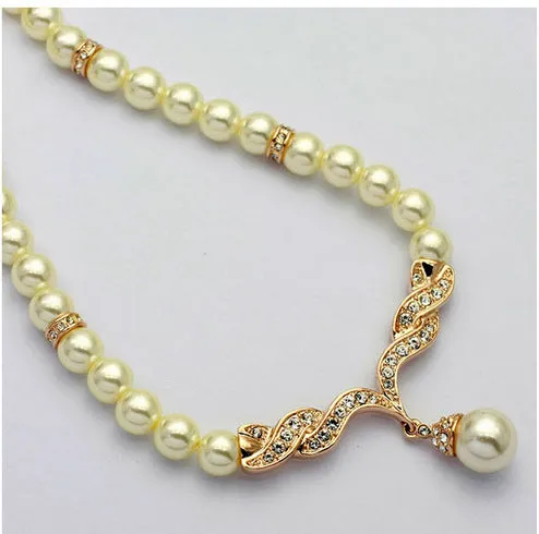 Pearl Necklace, Earrings, Bridal Jewelry Set