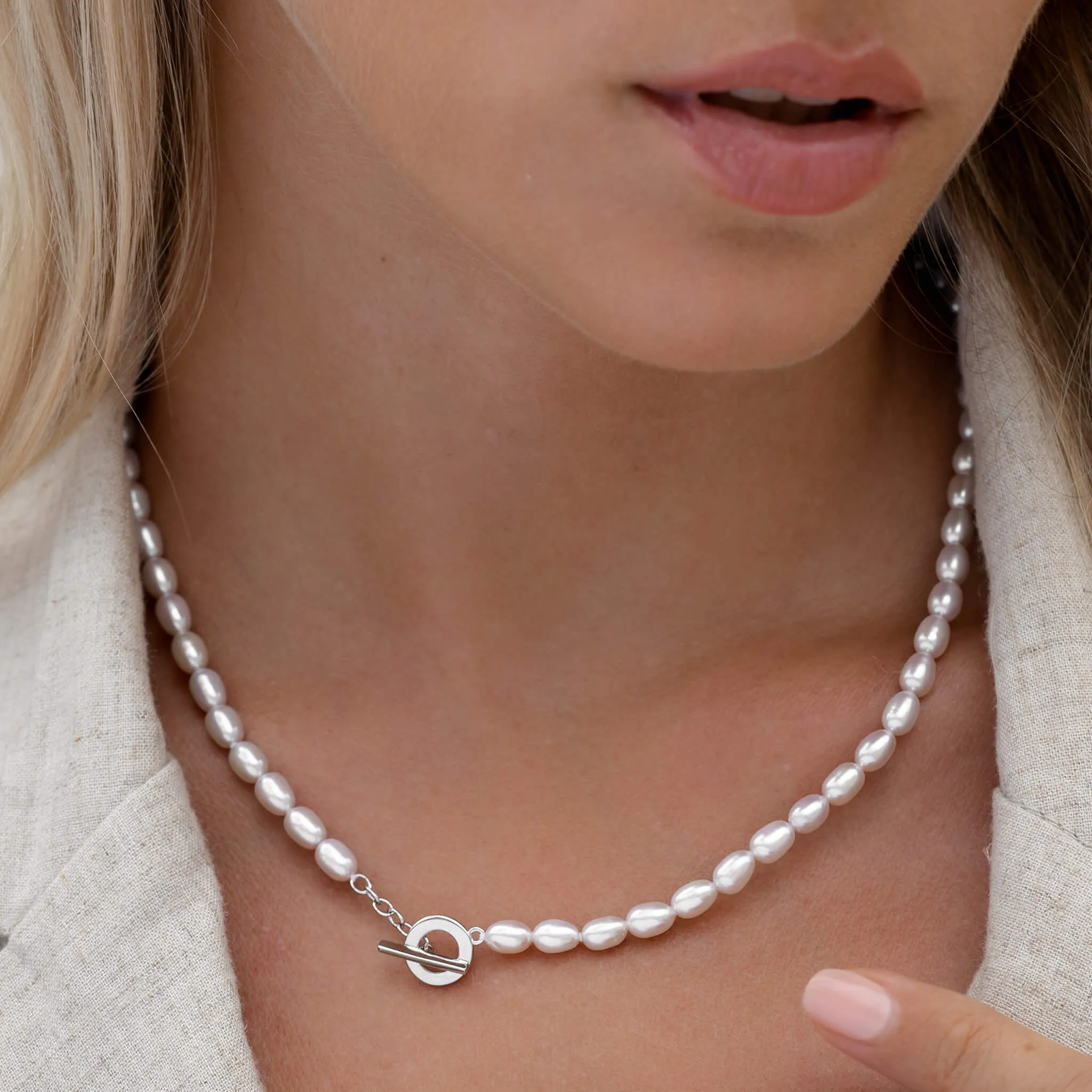 Pearl Necklace Silver - Astrid