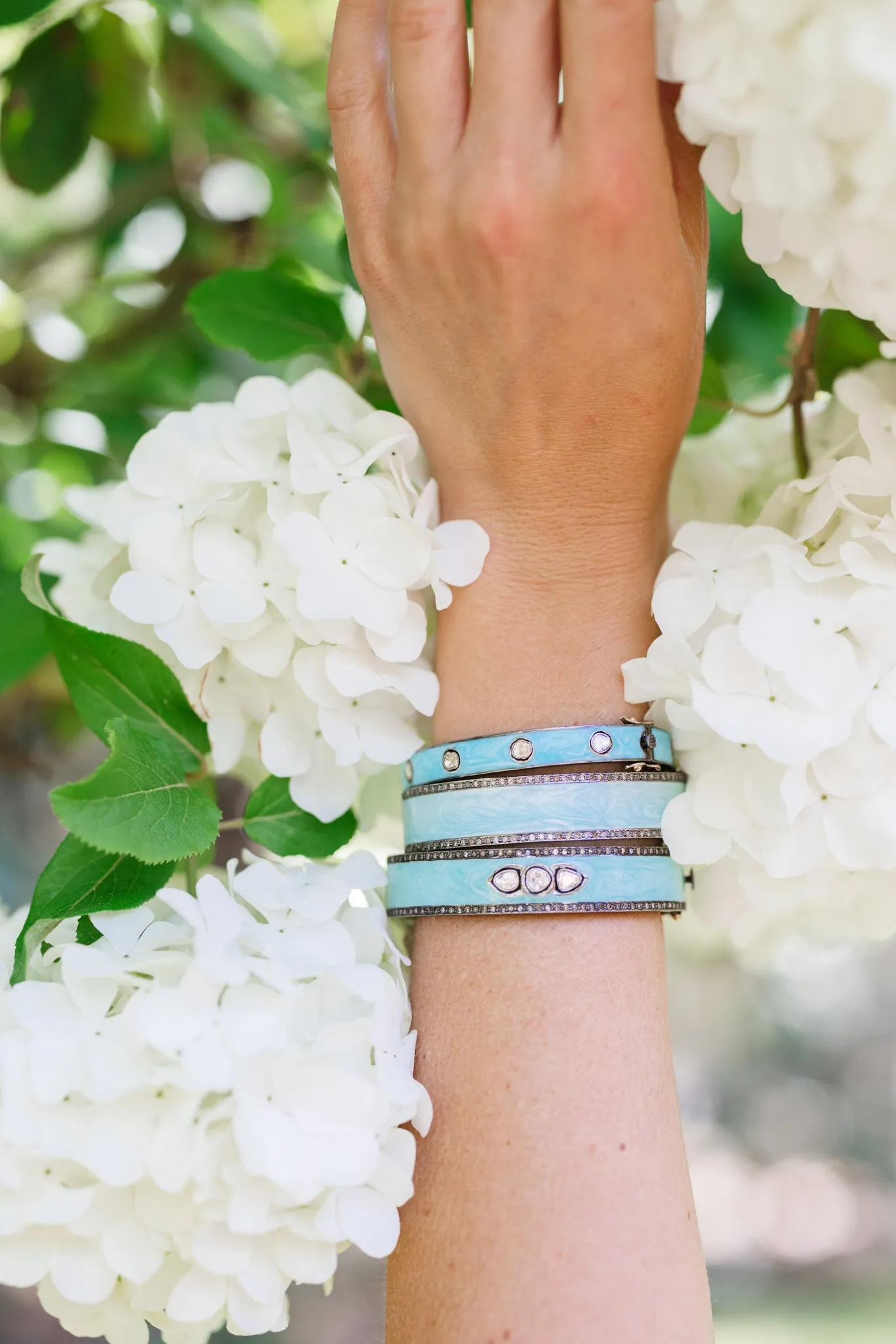 Pearl Turquoise Enamel Bracelets