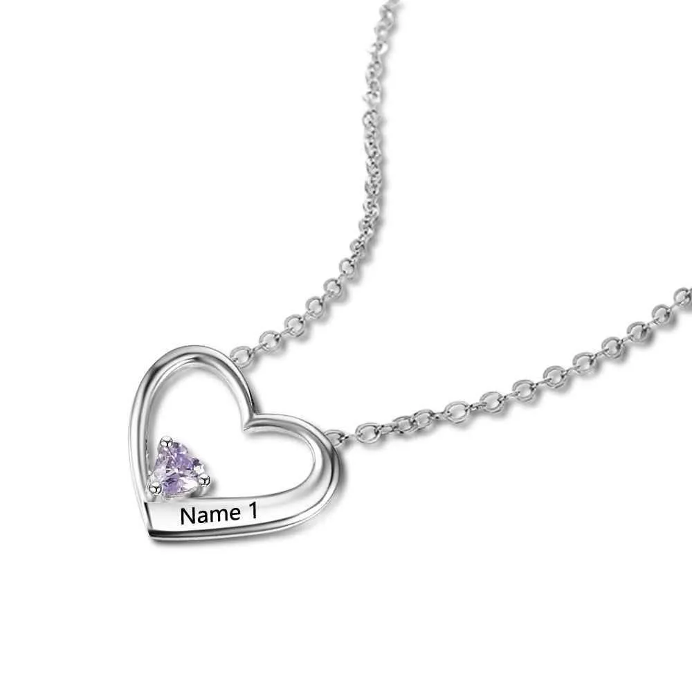 Personalized 925 Sterling Silver DIY Birthstone Necklace Pendant Engraved