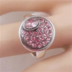 Pink Multi-crystal Fashion Ring Size 7