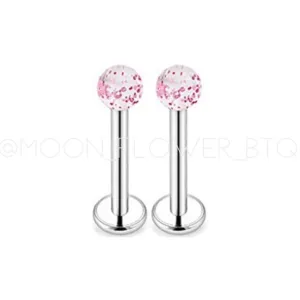 Pink Sparkle Flat Back Earrings