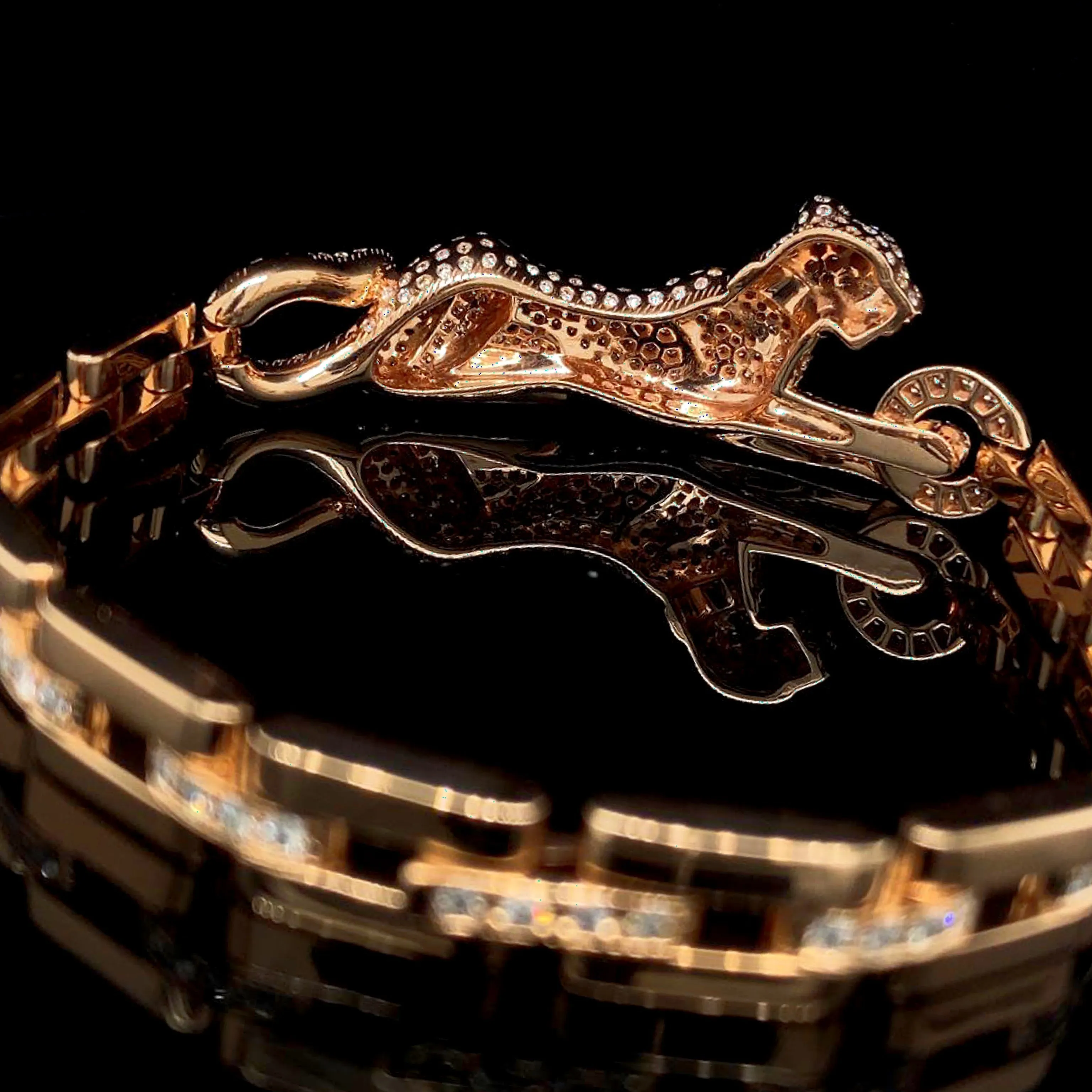 PREORDER | Rose Cheetah Paved Diamond Bracelet 18kt