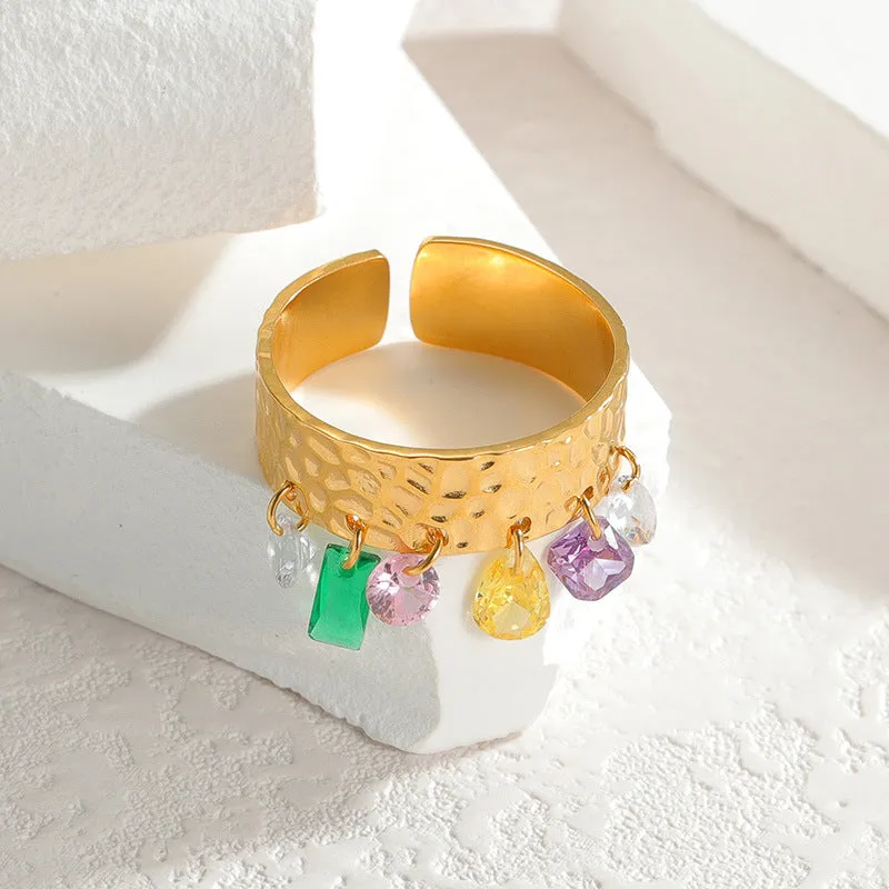 Prismatic Gem Cascade Gold Ring JLTR0460