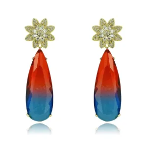 Red Mixed with Blue Dangle earrings from Top Designer