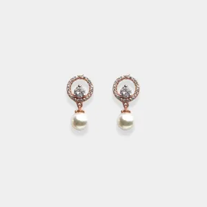 rose gold luster pearl elegance earrings