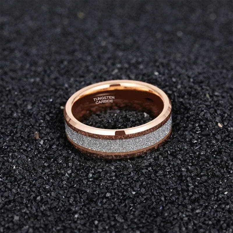 Rose Gold Matte Tungsten Men's Wedding Band