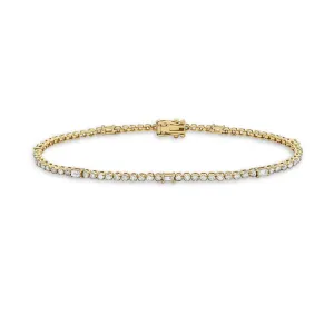 Round & Baguette Diamond Tennis Bracelet (1.25 ct.) in 14K Gold