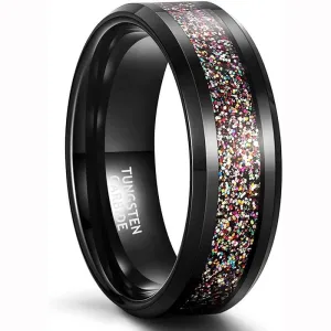 Sandstone Inlay Men's 8mm Tungsten Wedding Band