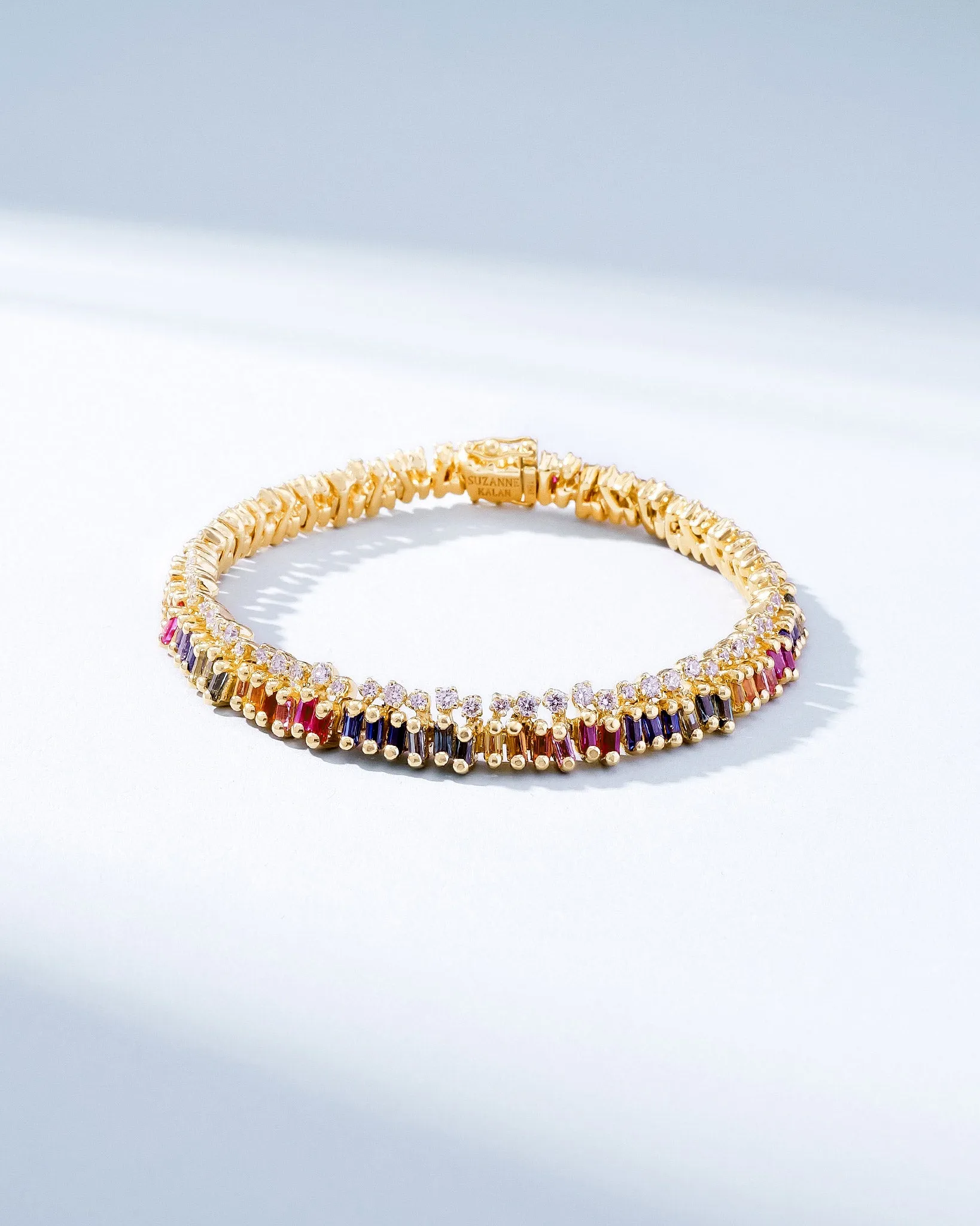 Short Stack Rainbow Sapphire Tennis Bracelet