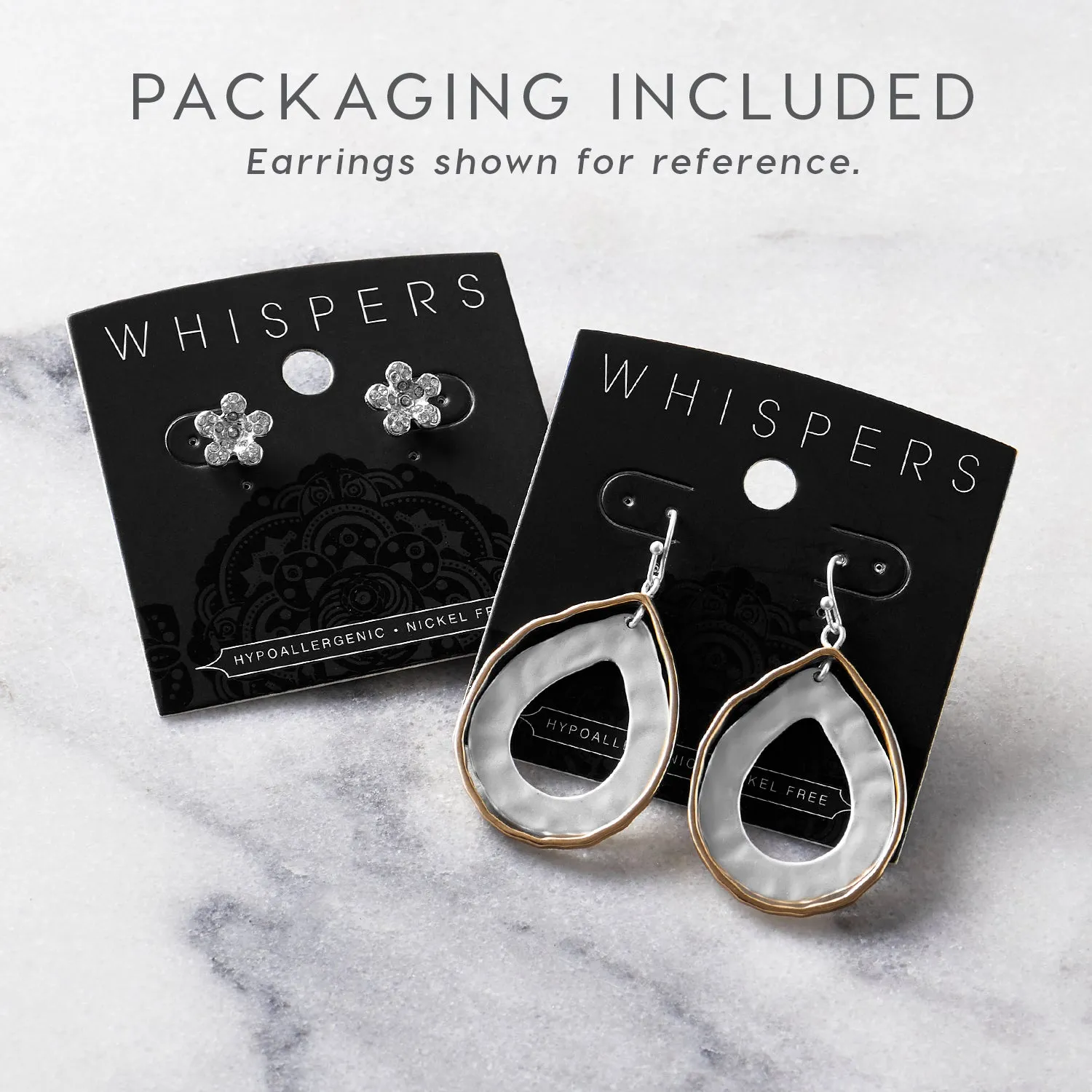 Silver Flower Drop Earrings