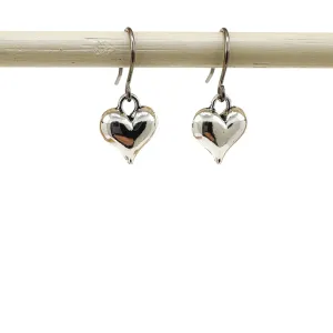 Silver heart earrings