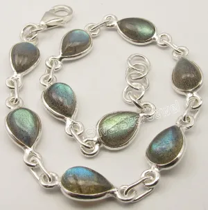 Silver LABRADORITE Bracelet 8 3/8"