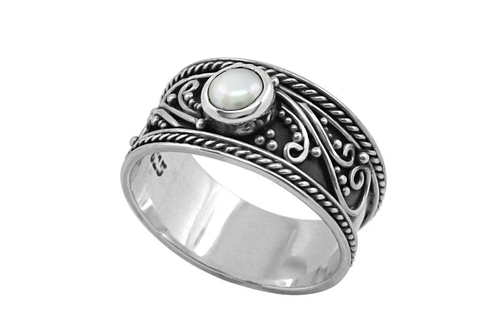 Silver Pearl Adeline Ring