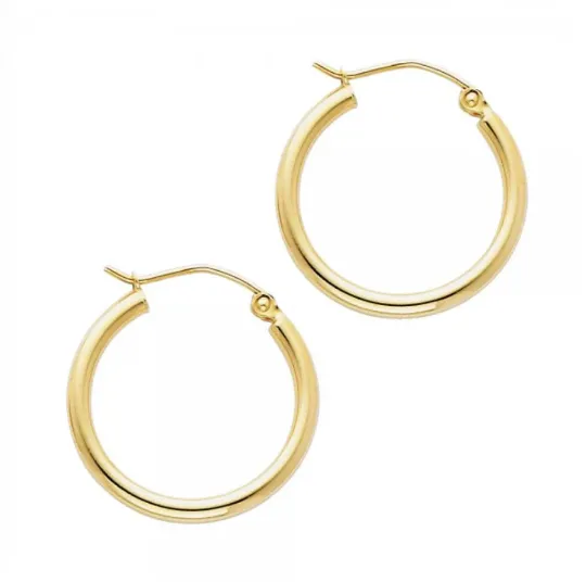 Small Gold Hoop Earrings 20MM Wide Model-140