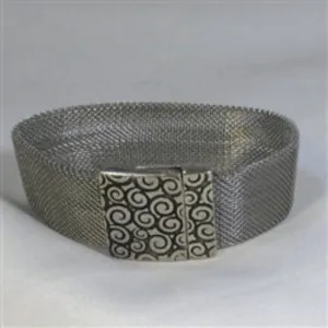 Stainless Steel Mesh Bracelet with Silver Clasp