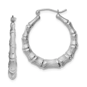 Sterling Silver Bamboo Hoop Earrings