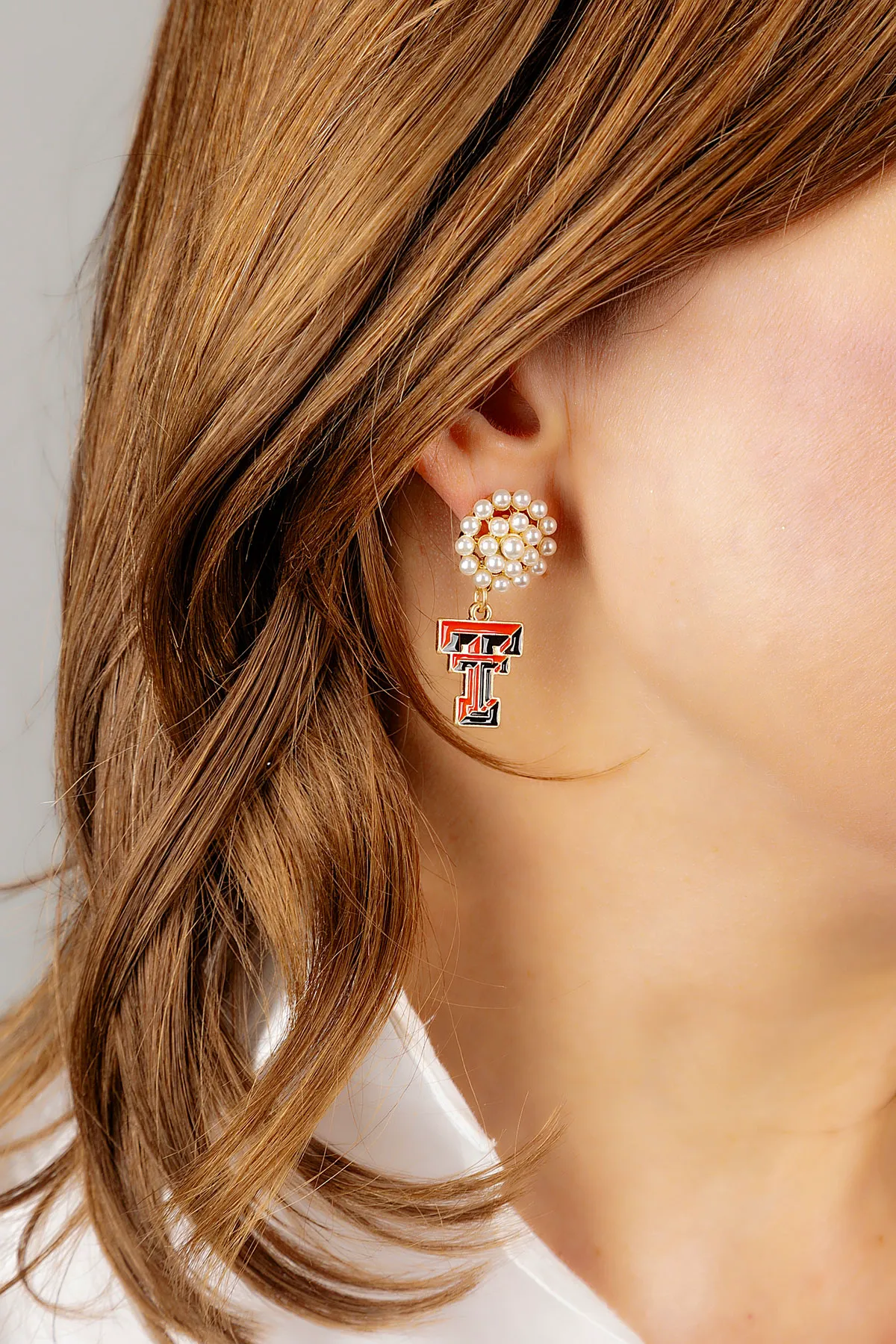 Texas Tech Logo Cluster Earrings