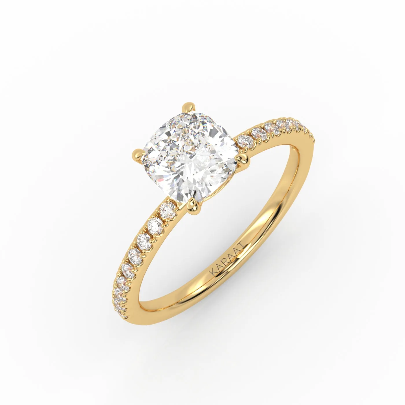 The Cushion Solitaire with Pavé band