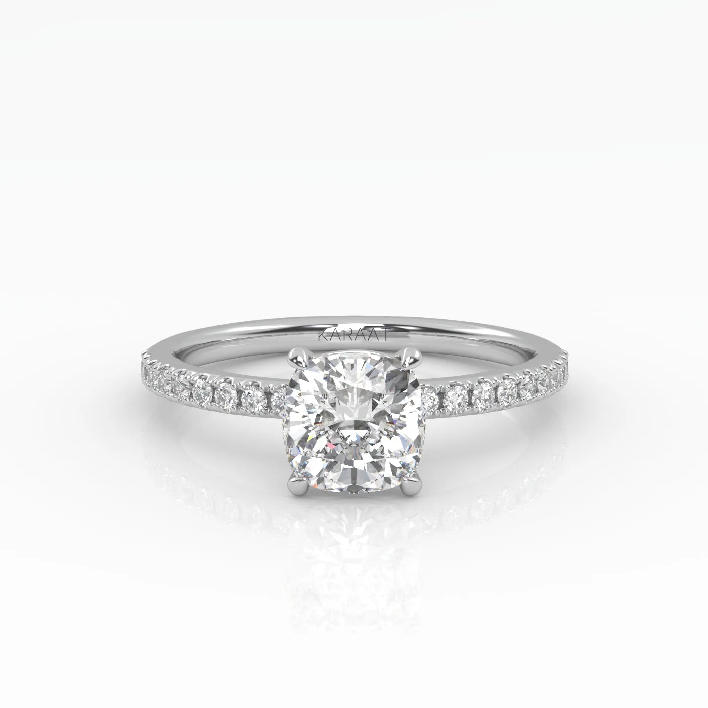 The Cushion Solitaire with Pavé band