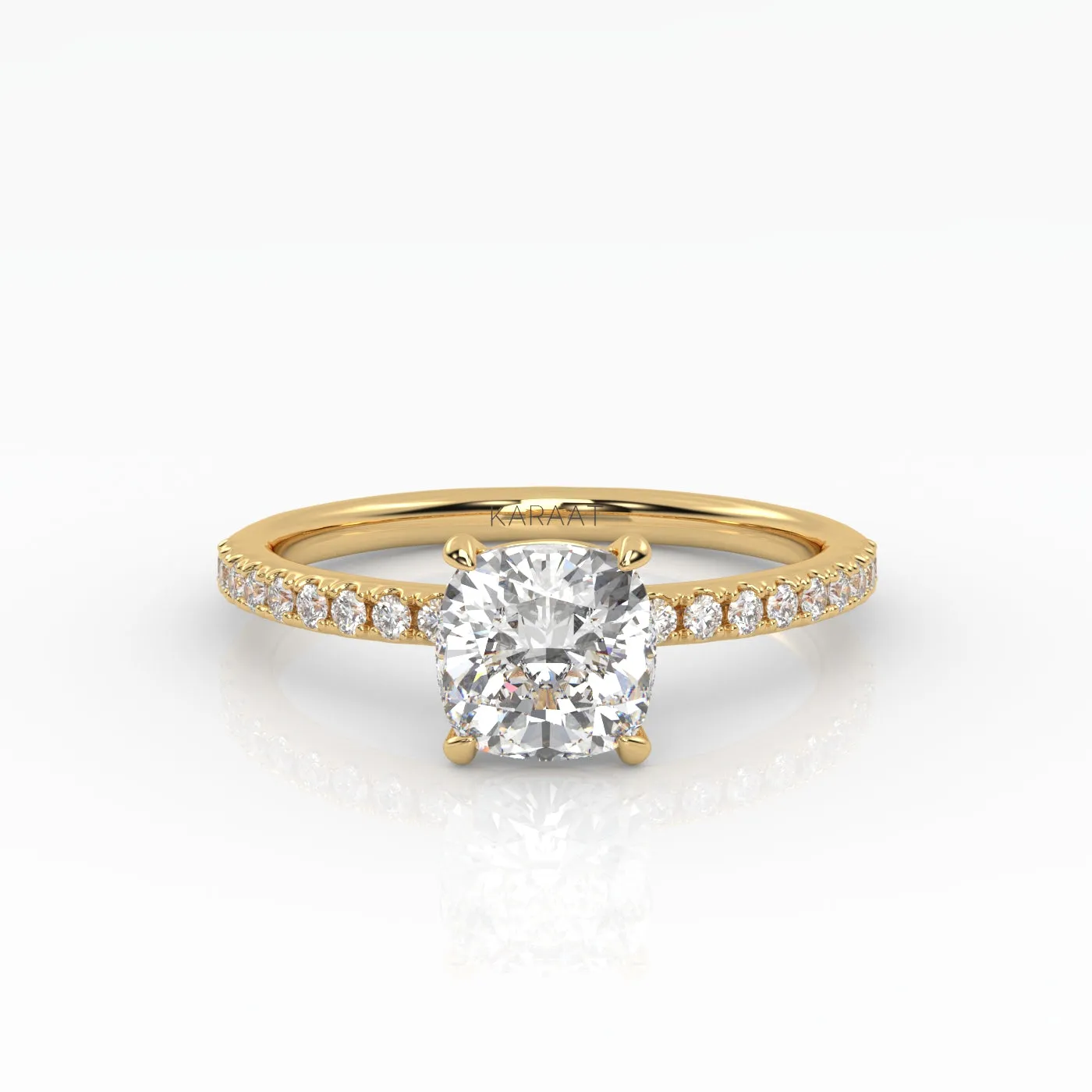 The Cushion Solitaire with Pavé band