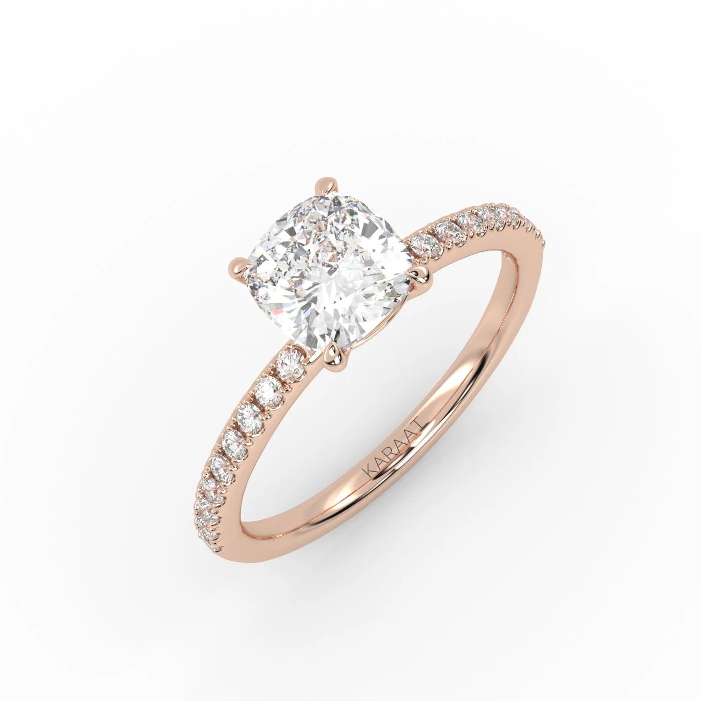 The Cushion Solitaire with Pavé band