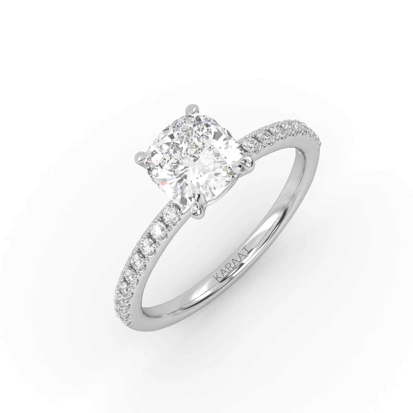 The Cushion Solitaire with Pavé band