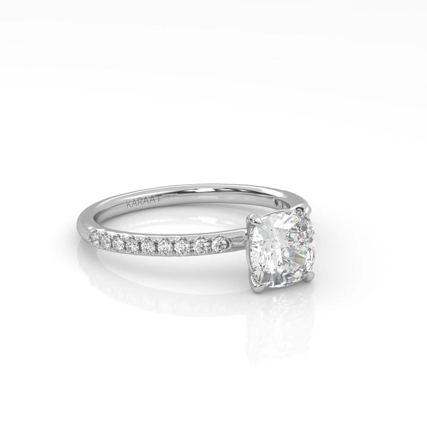 The Cushion Solitaire with Pavé band