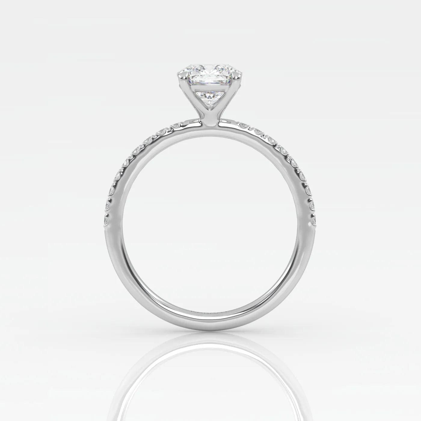 The Cushion Solitaire with Pavé band