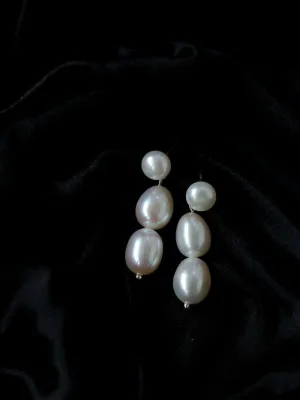 Three Freshwater Pearl Drop Earrings