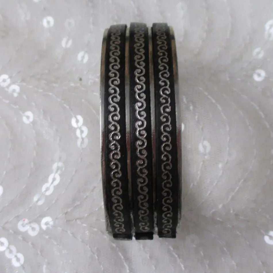 Three Row Leather Bange Bracelet