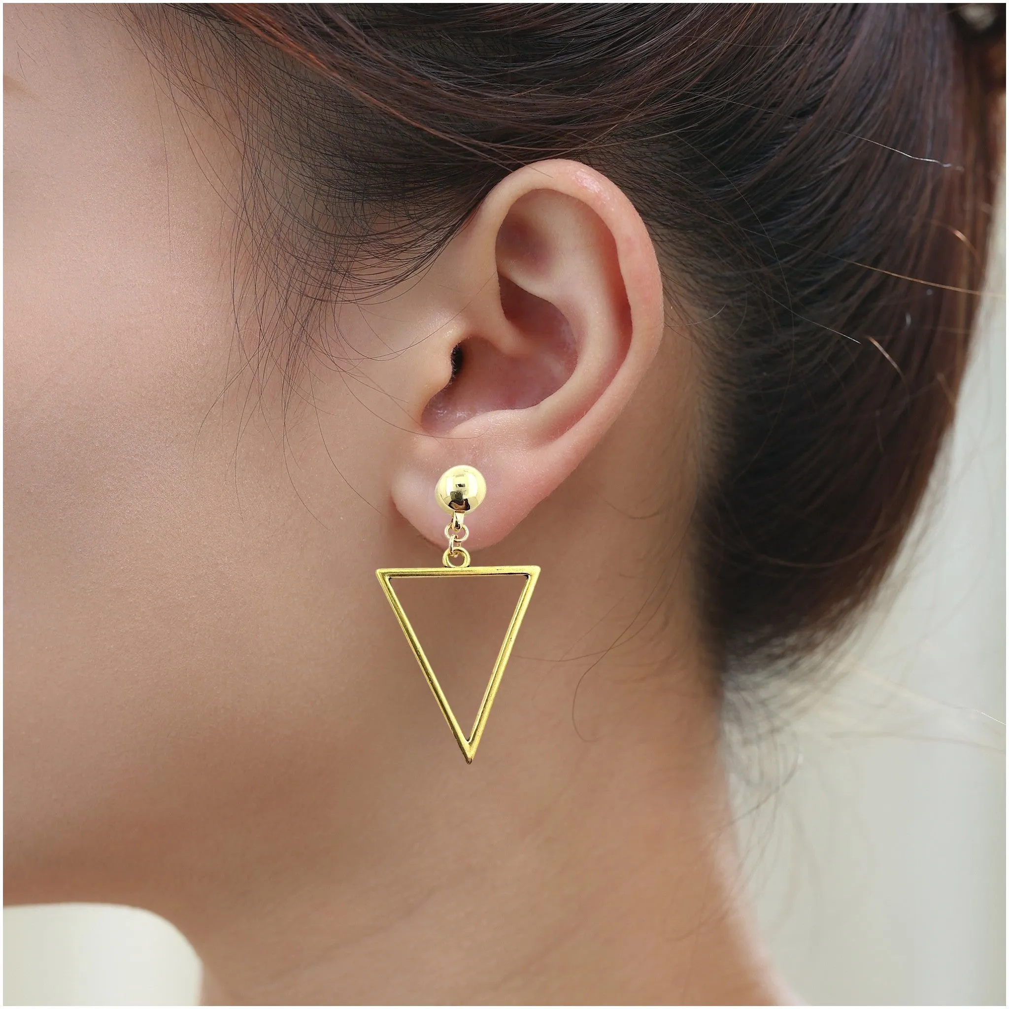 TI-GO Geometric Gold Triangle earrings