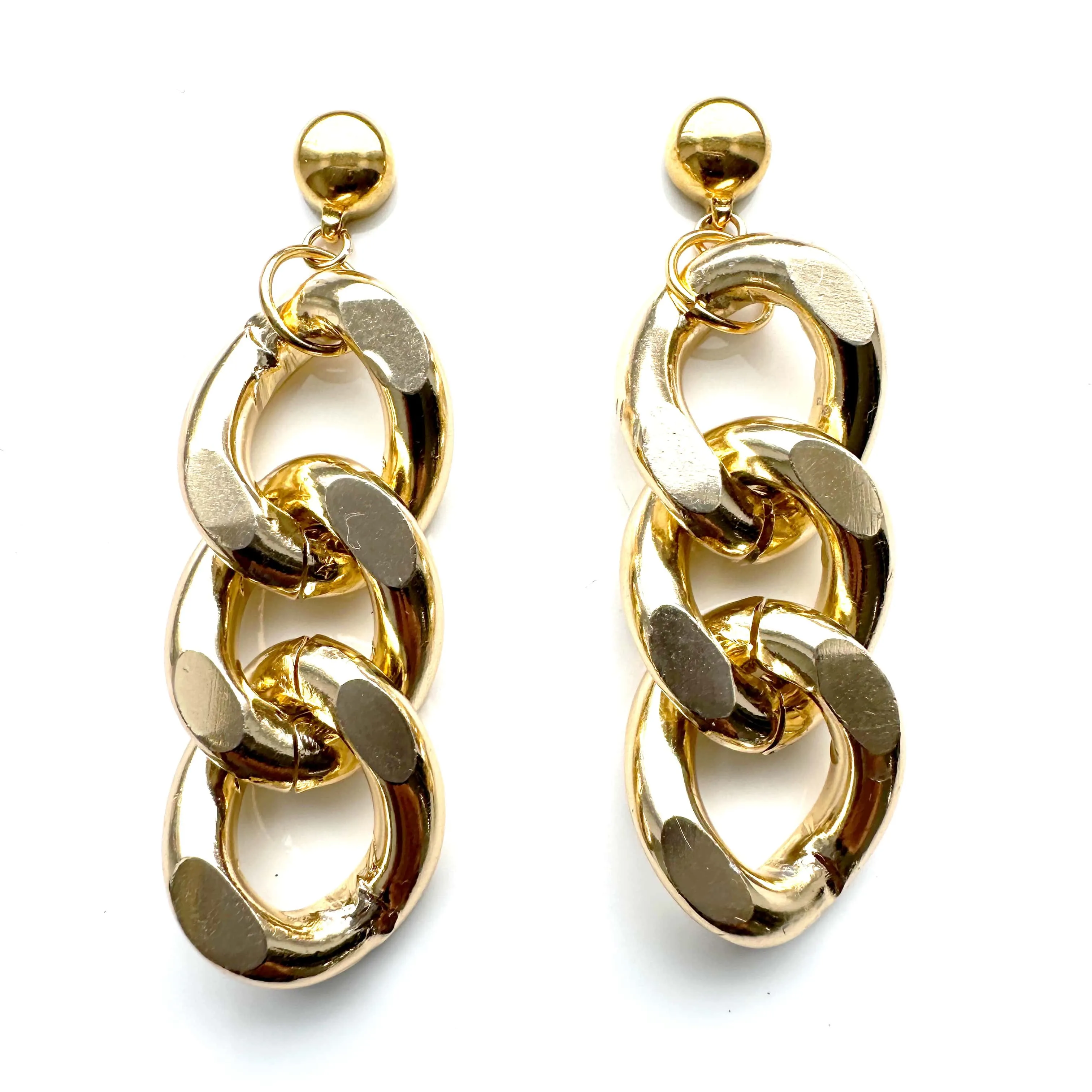 TI-GO Large gold chain earrings