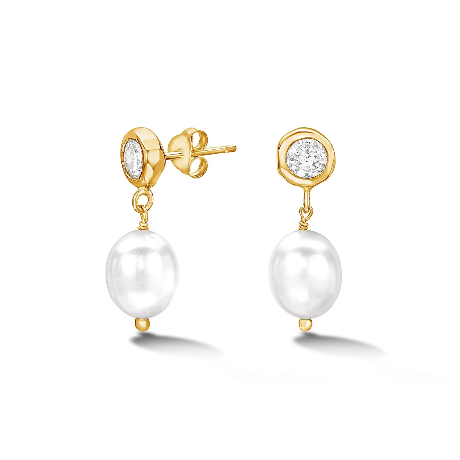 Timeless White Topaz & White Pearl Earrings