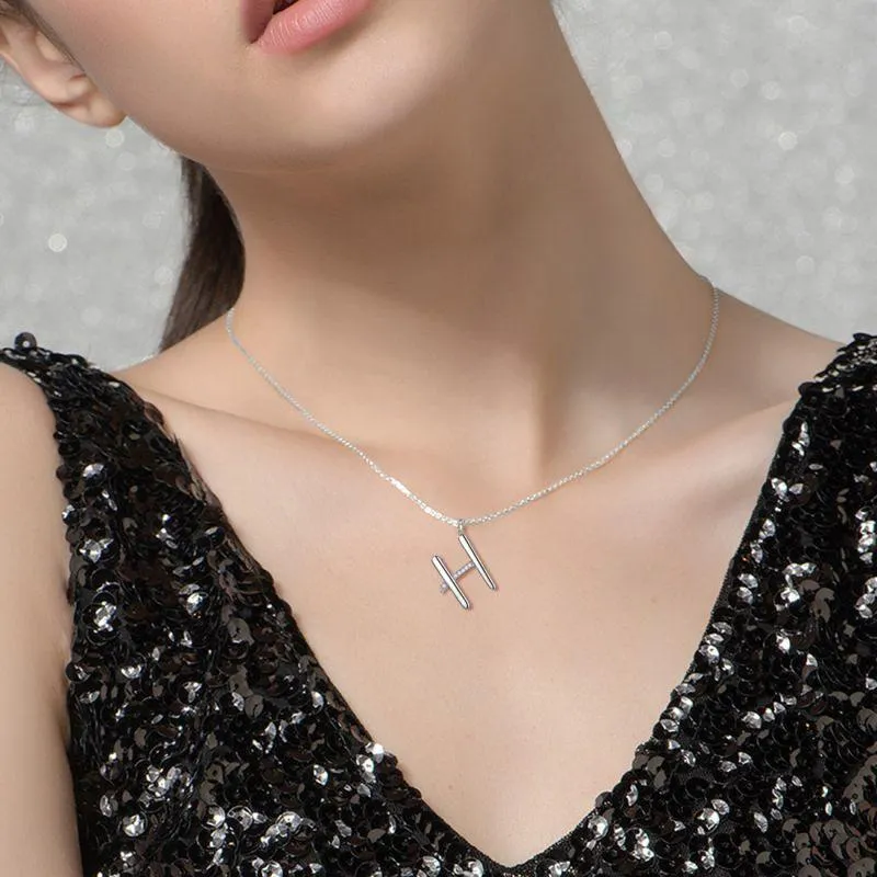 Tokyo Mart Letter Initial H Necklaces Pendant Women Girls Name Jewelry Gift 925 Sterling Silver