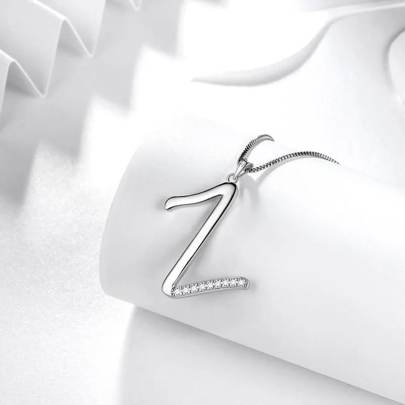 Tokyo Mart Letter Initial Z Necklaces Pendant Women Girls Name Jewelry Gift 925 Sterling Silver