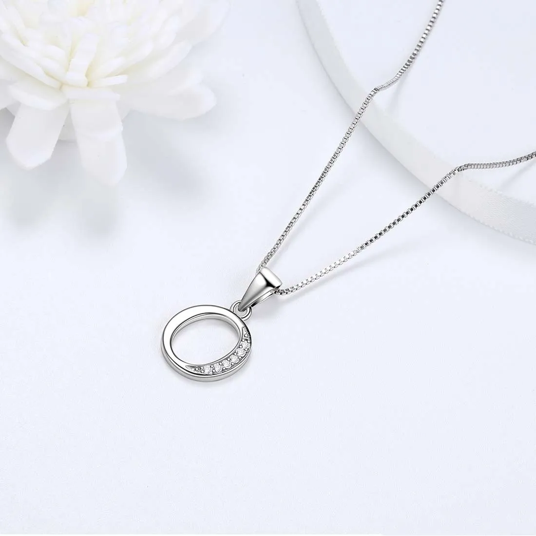 Tokyo Mart Letter O Initial Necklaces Pendant Women Men Name Jewelry Gift 925 Silver