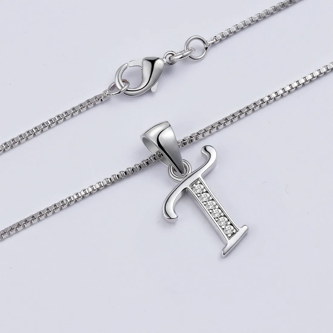 Tokyo Mart Letter T Initial Necklaces Pendant Women Men Name Jewelry Gift 925 Silver