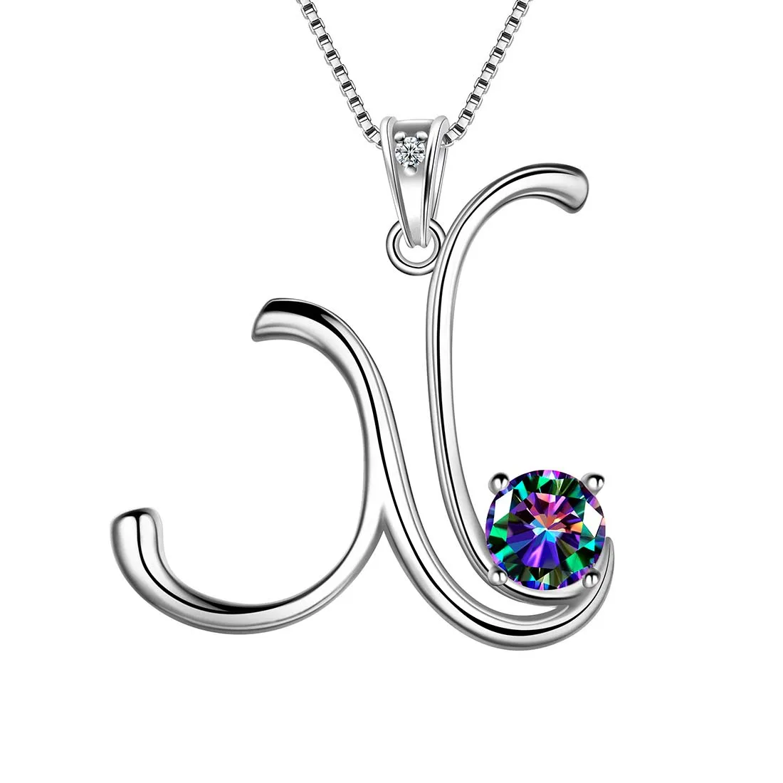 Tokyo Mart Women Initial X Letter Pendant Necklace Girl Name Jewelry Gift 925 Sterling Silver