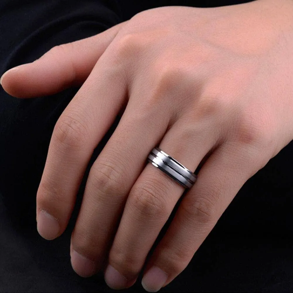 Tungsten Carbide Rings For Men 8mmWedding Band