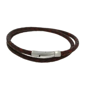 Unique & Co Brown Leather Mens Bracelet B511ADB-21