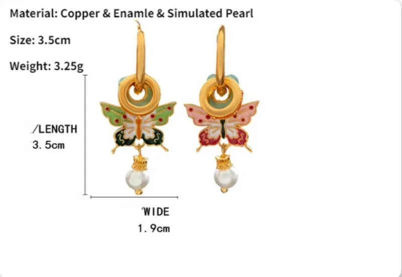 VAIGE Vibrant Metal Butterfly Drop Earrings