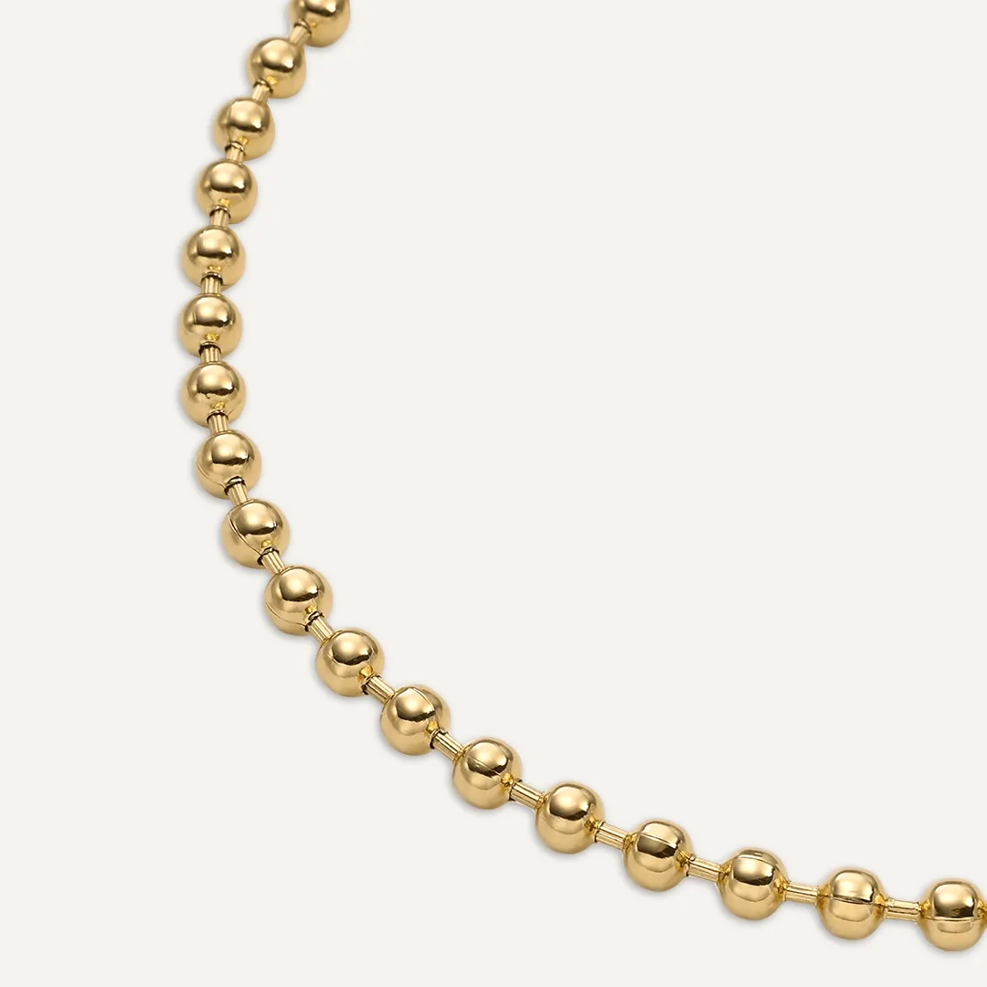 Vibes | Elegant Gold Mini Bead Necklace | 18K Gold-Plated