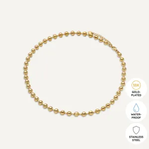 Vibes | Elegant Gold Mini Bead Necklace | 18K Gold-Plated