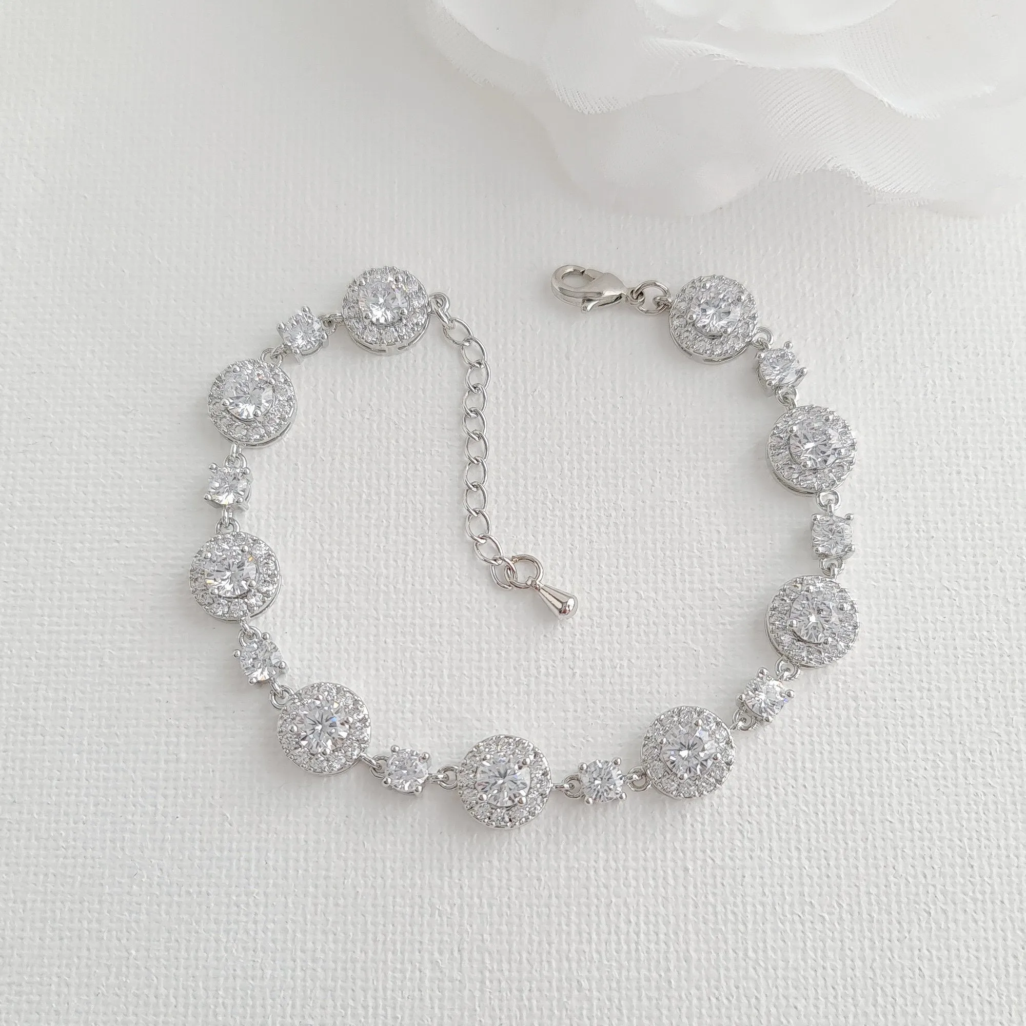 Wedding Bracelet Gift For Brides Matching Round Wedding Rings-Reagan