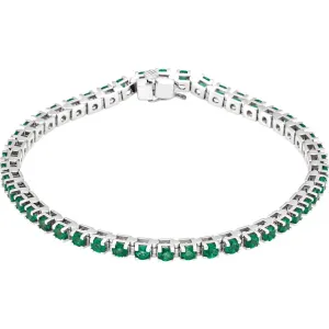 White Natural Emerald Tennis Bracelet